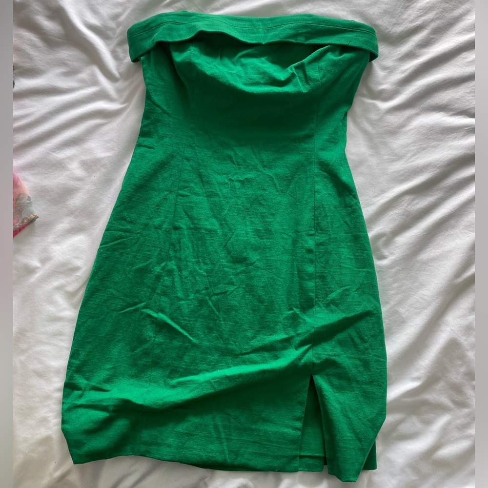 Runaway The Label Strapless Ivory Green Dress